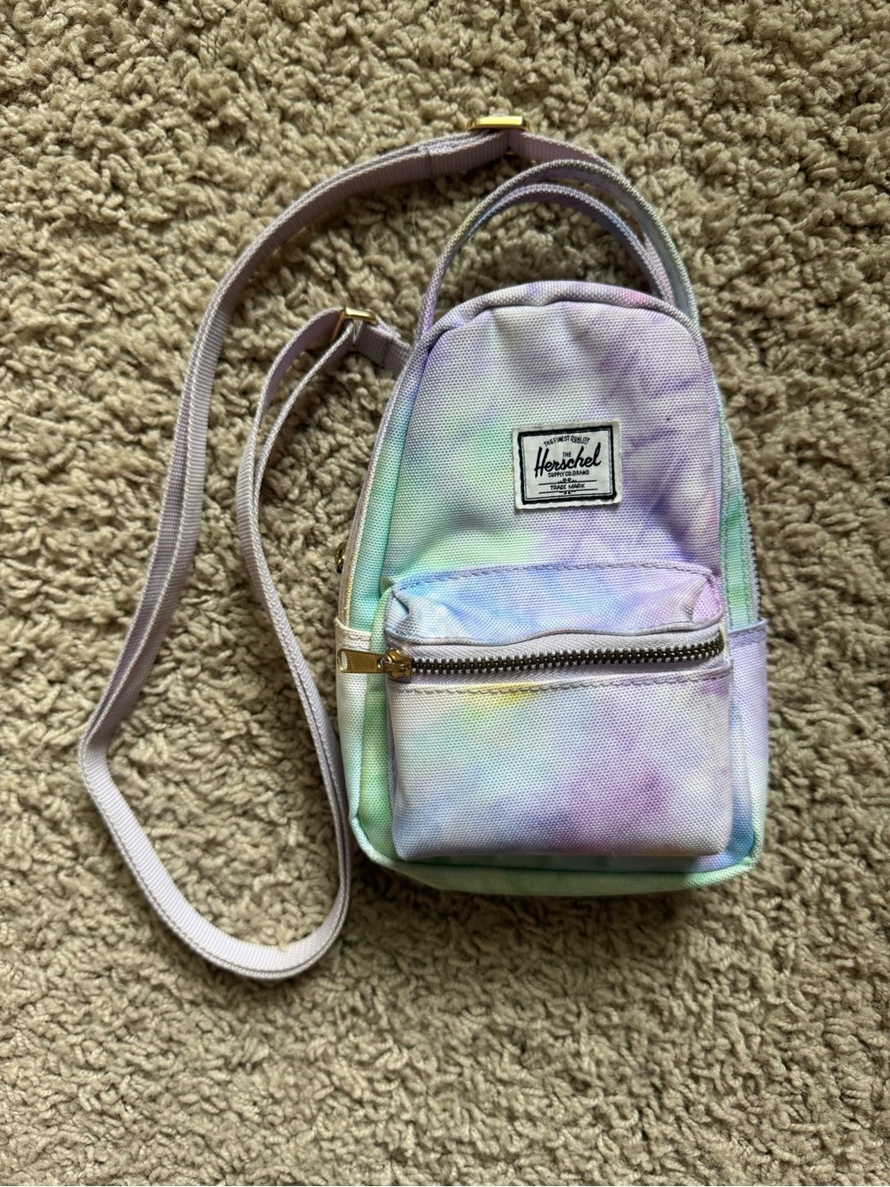 Herschel Supply Company Pastel Tie-Dye Mini Crossbody Bag - Lavender Multi